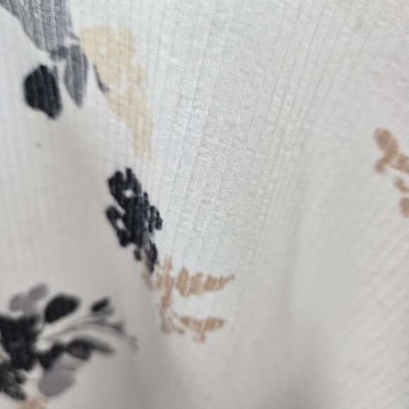 Melloday White Floral V-Neck Long Sleeve Pullover Casual Textured Blouse 2x - Picture 3 of 11